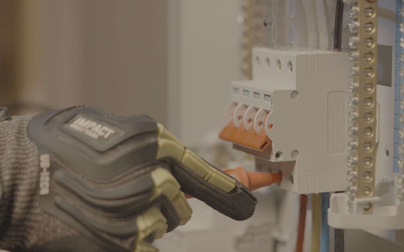 Electrical installation work being carried out to standard